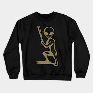 Alien silhouette baseball player UFO sport Crewneck Sweatshirt